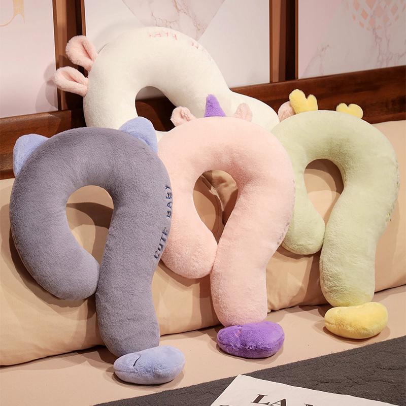 60x35cm Question Mark Plush Pillow Functional U Neck Pillow Stuffed Head Nap Support Creative Peluche Sofa Chair Decor