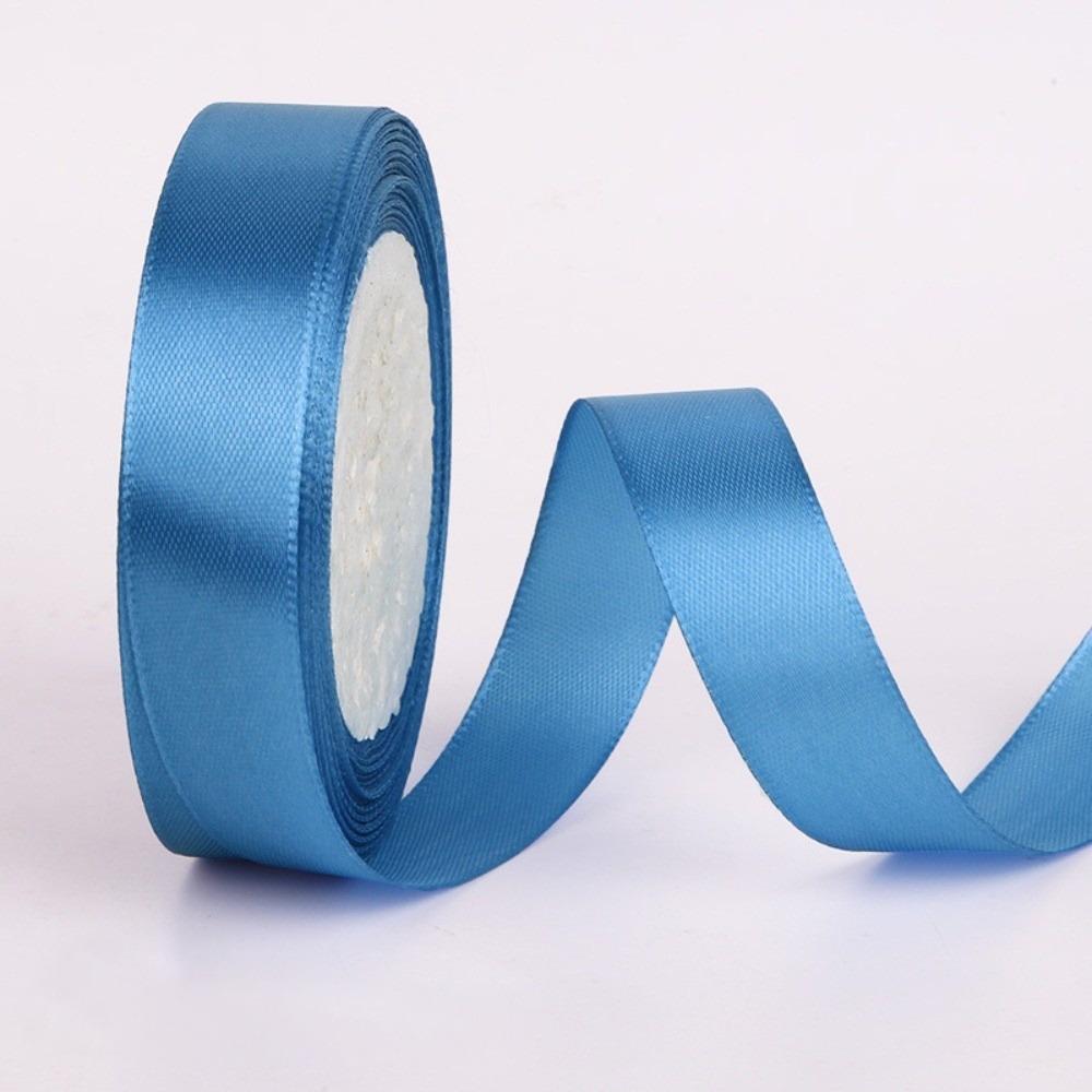 1Roll 0.8IN X 25 Yards 2CM Solid Satin Ribbons DIY Gift Wrapping Handmade Bows Bouquet Ribbons Shiny Cake Packaging