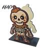 Holiday Party Supplies Halloween Wooden Napkin Holder, Cute Black Cat Mummy Pumpkin Spooky Kitchen Decor Desktop Organizer for Party, Festive