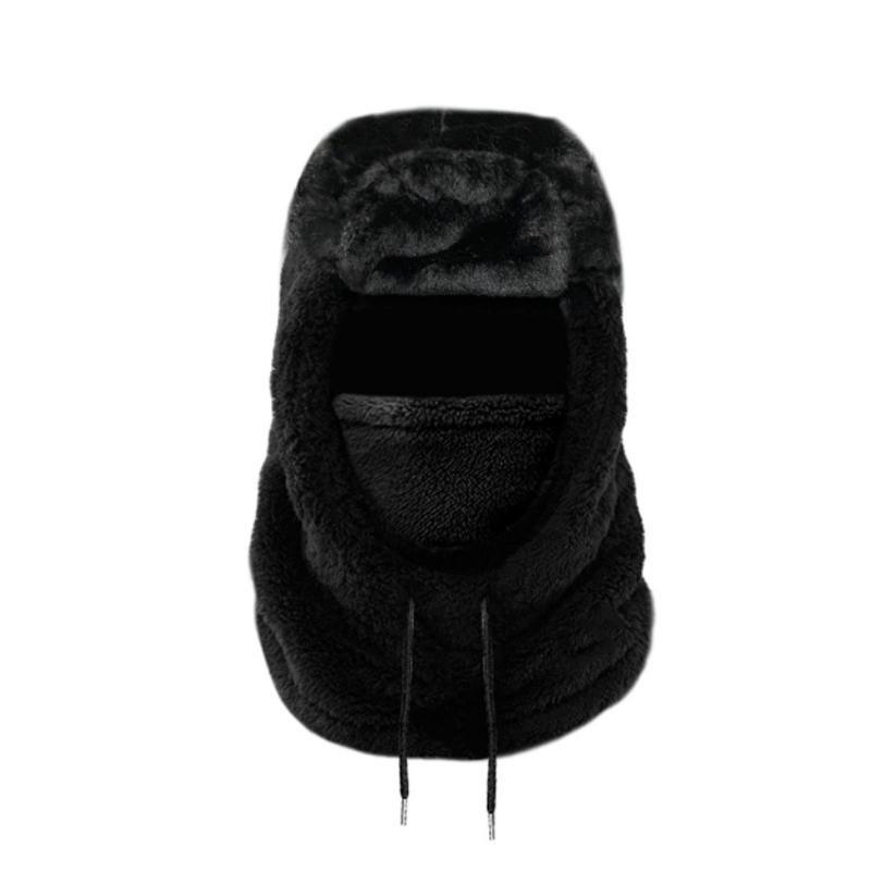 Winter Warm Men's and Women's Velvet Neck Scarf One Piece Hat