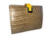 GUODI Crocodile Genuine Leather Bifold Wallet TK-10CW037 (Oak Beige) Crocodile Alligator Leather Wallet, Unisex