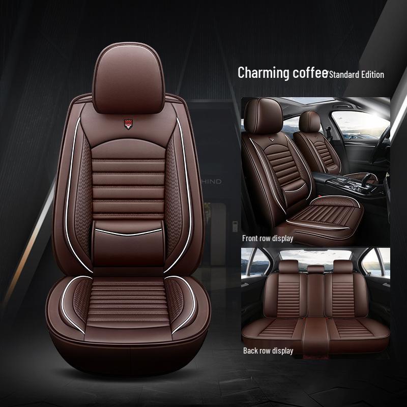 Universal Leather Car Seat Cover - All-Season Full Set Cushion