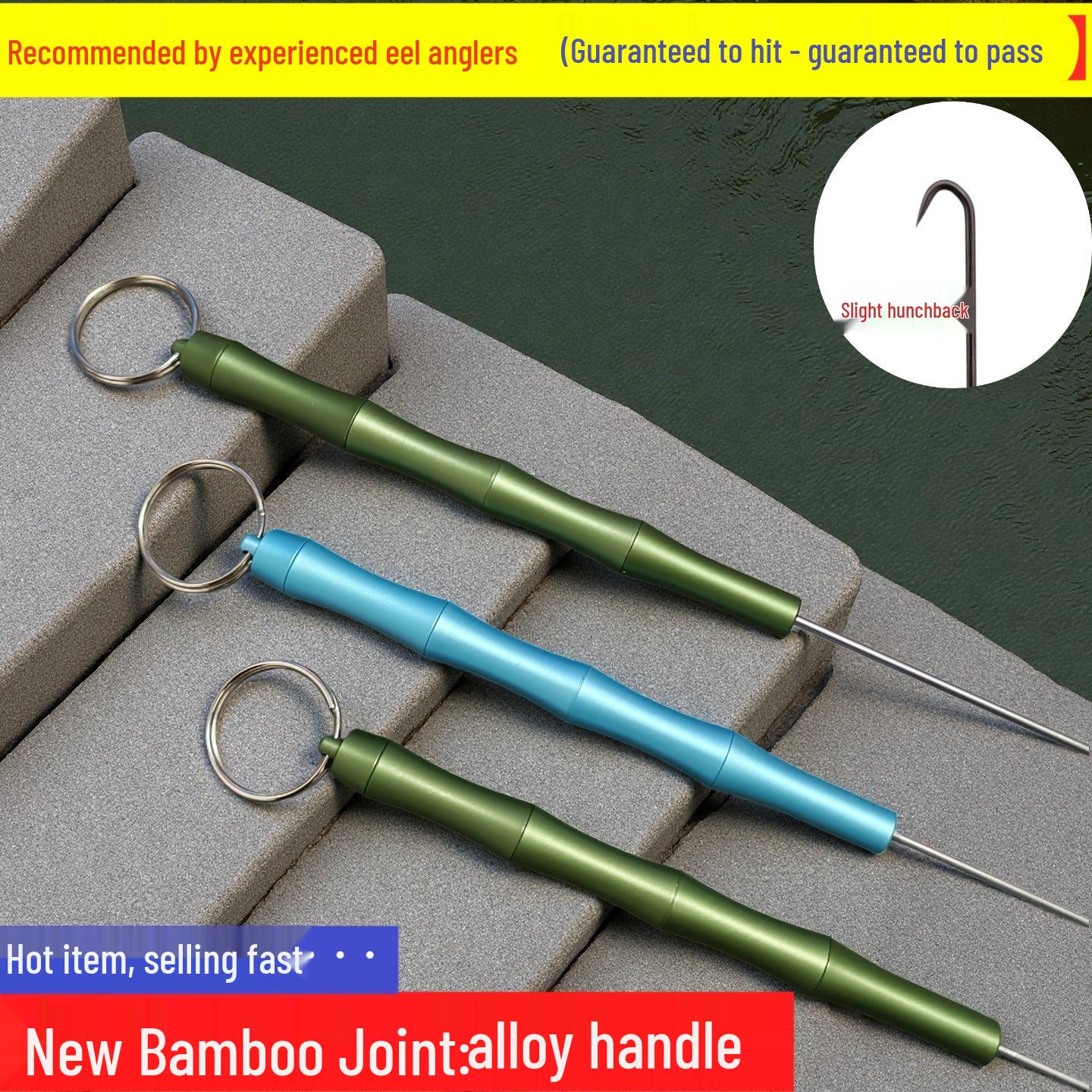 360° Rotating Telescopic Handmade Eel Fishing Hook Carbon Steel 1.0 (Hook Gate 5.3MM) зелёный