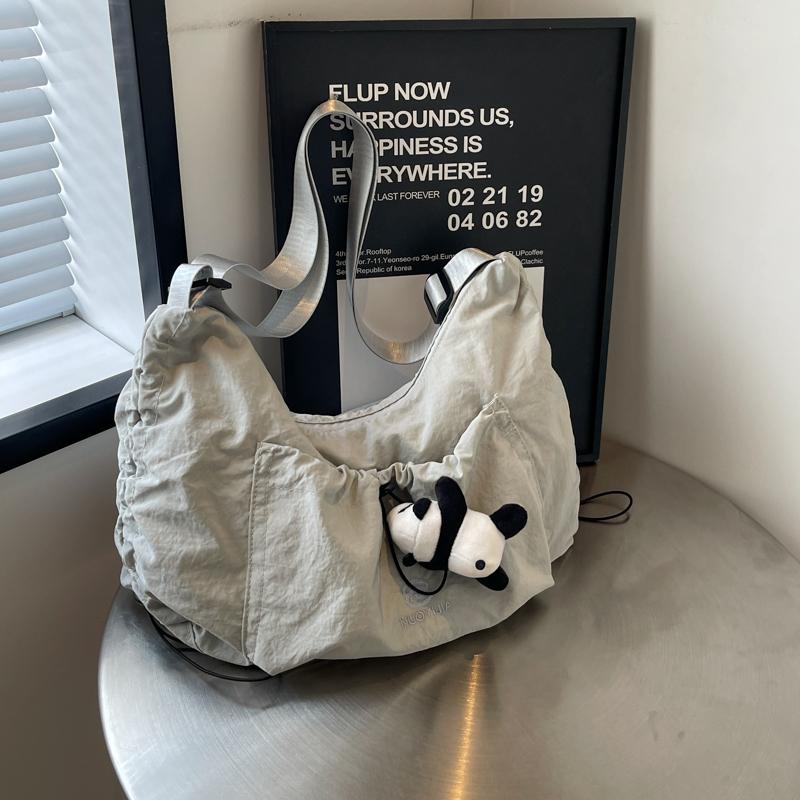 Student Class Pleated Shoulder Bag Large Capacity Women's Bag Crossbody Bag