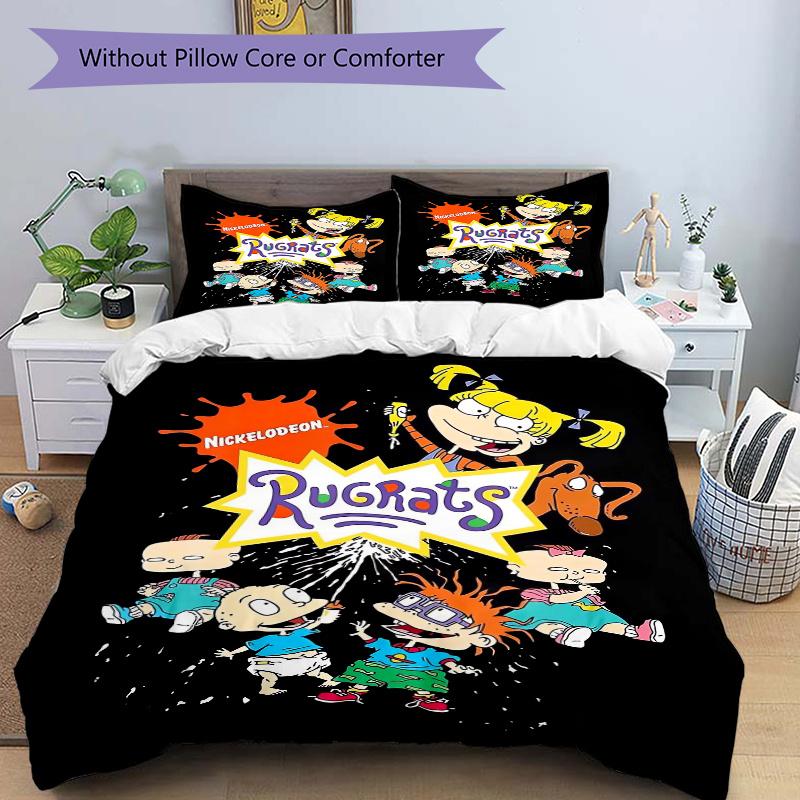 

3pcs Rugrats Bedding Set Includes Quilt Cover and Pillowcases, Suitable for All Seasons H072 135x200cm