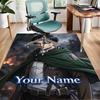 Attack on Titan Design Area Rug Personalized Name- Non-Slip, Soft & Cozy Floor Mat for Living Room, Office - Indoor/Outdoor Carpet
