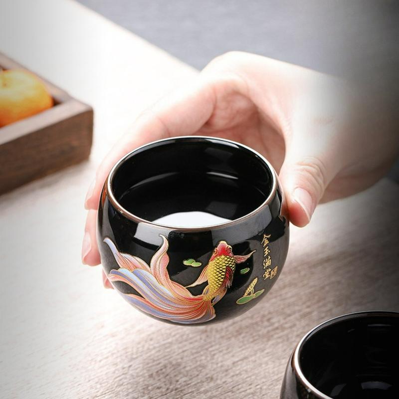 Vintage Ceramic Color-changing Teacup Chinese Style Creative Heat-resistant Beverage Tea Sets Kung Fu Teaware Tea Cups New