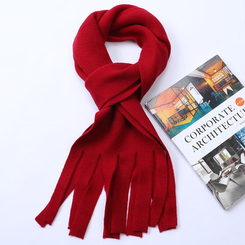 Hengyuanxiang Unisex 2024 Pure Wool Solid Scarf