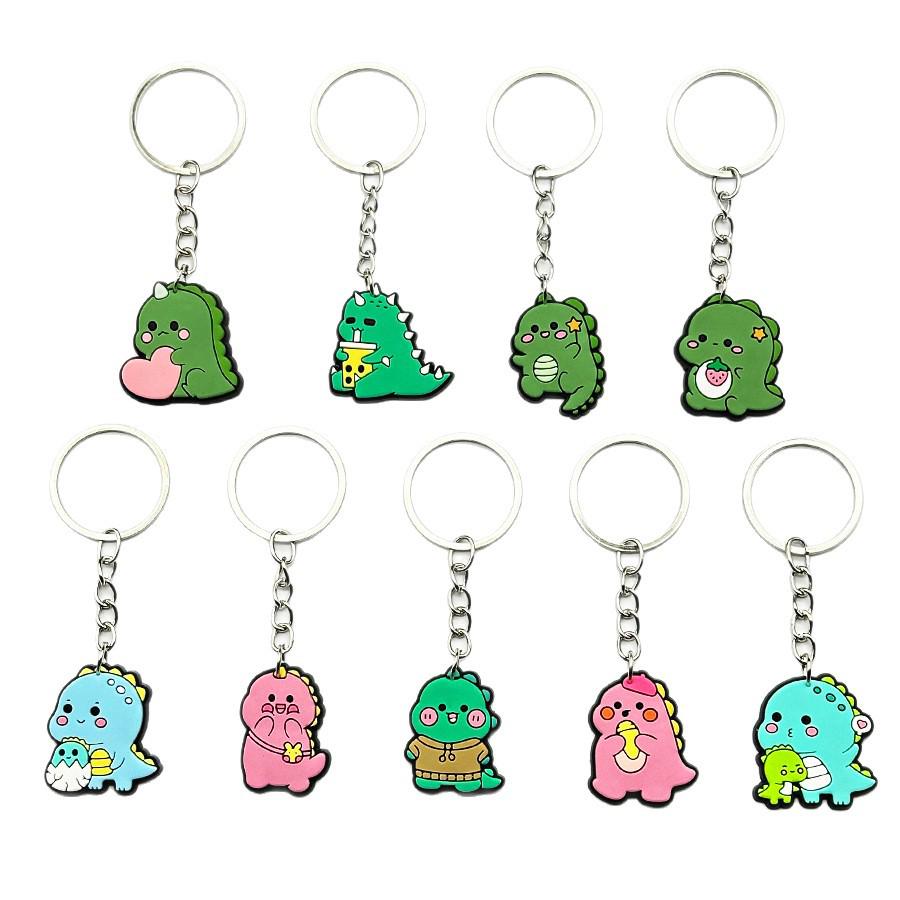 Creative PVC Dinosaur Keychain - Soft Rubber Bag Accessory & Car Pendant