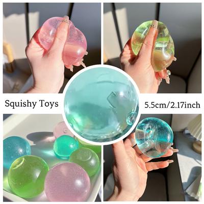 Juguetes Squishy Maltosa Azul Anti Estrés Sensorial Fidgets Juguete Suave Transparente Simulado Maltosa Azul Juguete de Descompresión de Rebote Lento