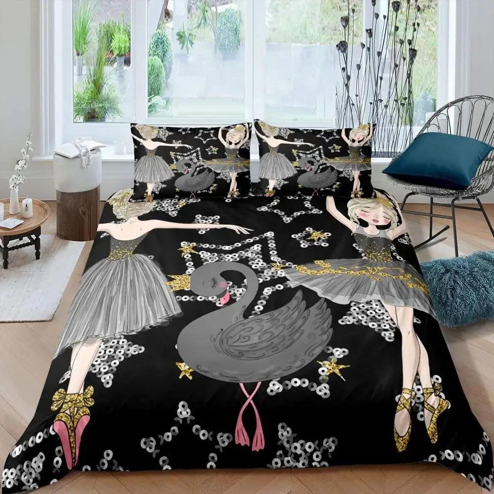 Romantic Style Duvet Cover Fairy Girl with Wings Pattern Bedding Set Women Couple Flying Butterflies Polyester Comforter Cover