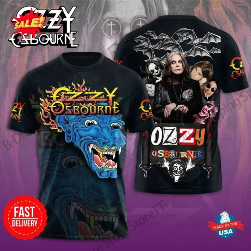 Vintage Heavy Metal Rock Band Ozzy Osbourne 3D Print T-Shirt Men Women Fashion Hip Hop Short Sleeve Tops Tees Oversized T Shirts