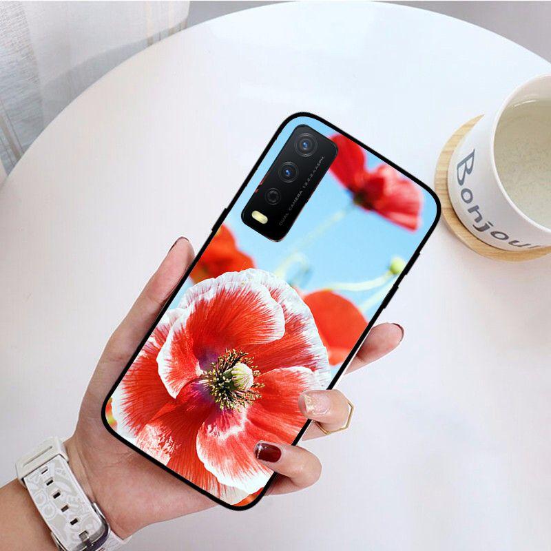 Poppy Flower Funda Phone Cover For Vivo Y31 Y30 Y33S Y11S Y12S Y17 Y20 Y20S Y21 Y21S Y1S Y53S Y15 Y19 Y91C V23 5G Cases Coque
