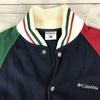 Columbia Cotton Colorblock Jacket [XS/Navy×Red×Green] Varsity Style(USED)