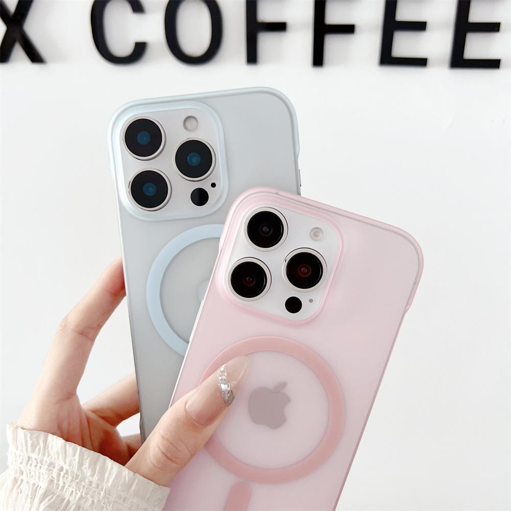 Frameless Magnetic For Magsafe Slim Case For iPhone 17 16 11 12 13 14 15 Pro Max Matte Translucent Borderless Protective \'p[