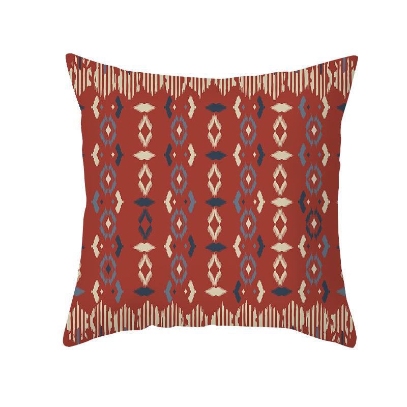 National Throw Pillow Cover With Striped Pattern Soft Plush Fabric Suitable For Home Retro-Style Living Room Cushions Cover