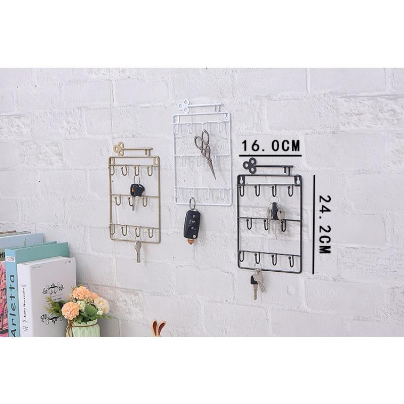 1 Stück Moderner Stil Eisen Wandmontiert 11 Schlüsselhaken Jacke Hut Aufbewahrungsregal Praktische Multifunktionale Haken