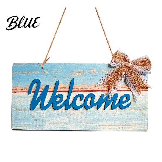 Retro Wooden Sign Welcome Decorative Sign Mediterranean Style Long-lasting Door Decoration Wall Mounted