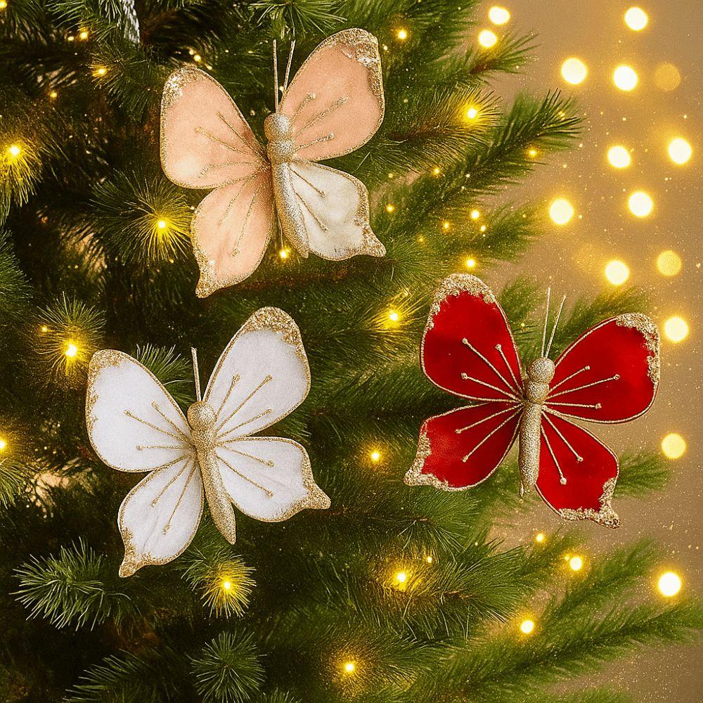 with Clip Christmas Butterfly Pendant Sparkling Holiday Decor  Home Decorations