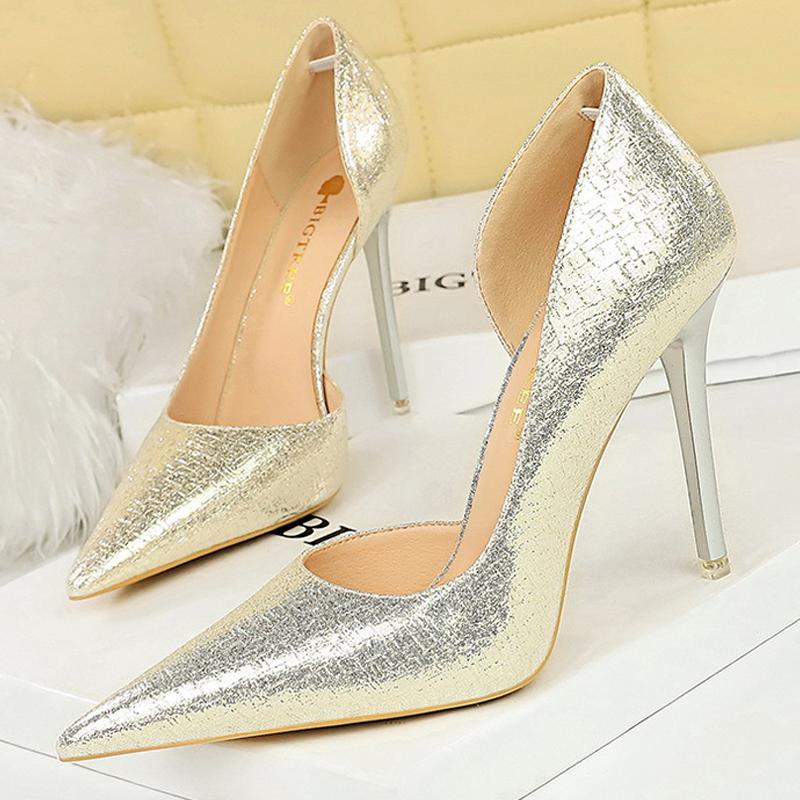 

BIGTREE Shoes Sequin Cloth Women Pumps Wedding Shoes Luxury High Heels Women Shoes Stilettos Heels Sexy Party Shoes 2025 34