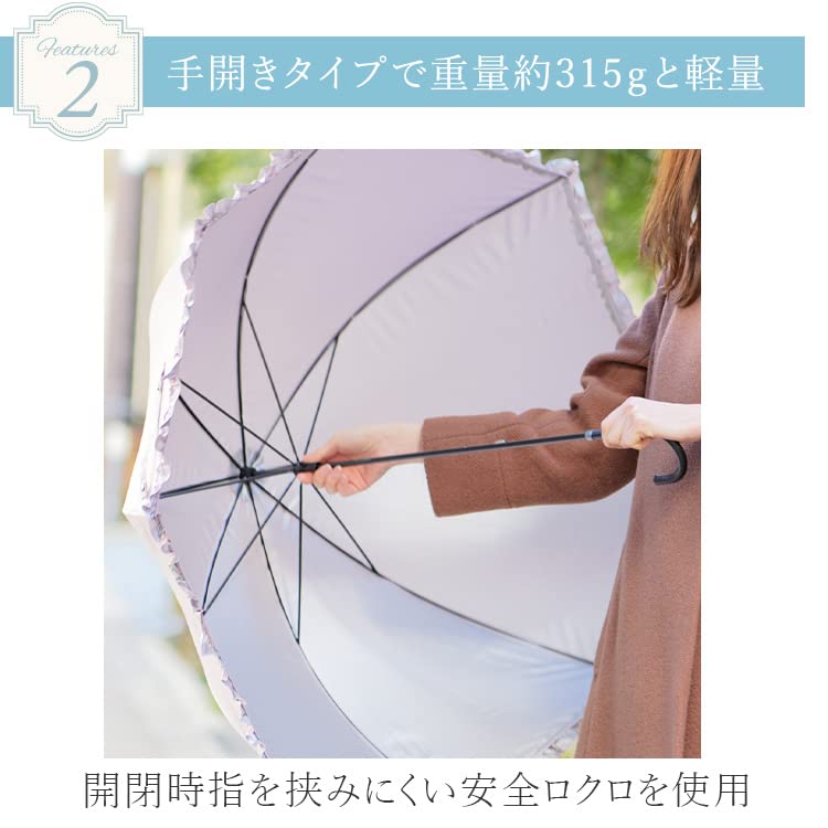 Okamoto Harajuku Store Sol- og regnparasoll med frillsbeskyttelse UV-skjermingshastighet blending Lettvekt lang paraplyskjerming varmeskjerming vann