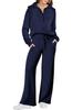 2024 Autumn/Winter Women's Casual Zipper Sweatshirt & Wide-Leg Pants Set