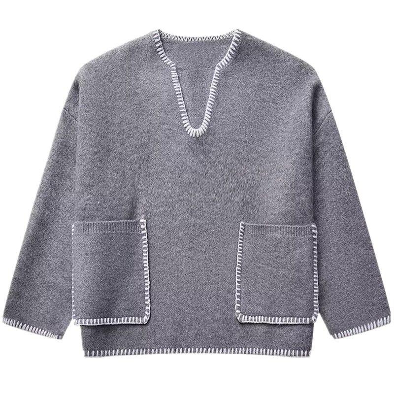 

Fashion Style Winter New Women s Clothing Casual Easiest for Match Slimming Short Sweater Knitwear 9598003 803 Striper Gray L