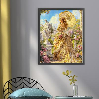 Full Embroidery Eco-cotton Thread 11CT Printed Girl Cross Stitch Kit Art Decor