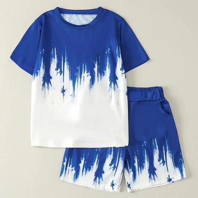 Moda Europea e Americana Set Bambini Estate T-shirt e Pantaloncini Set 2 Pezzi Outfit Casual all'Aperto per Bambini e Bambine