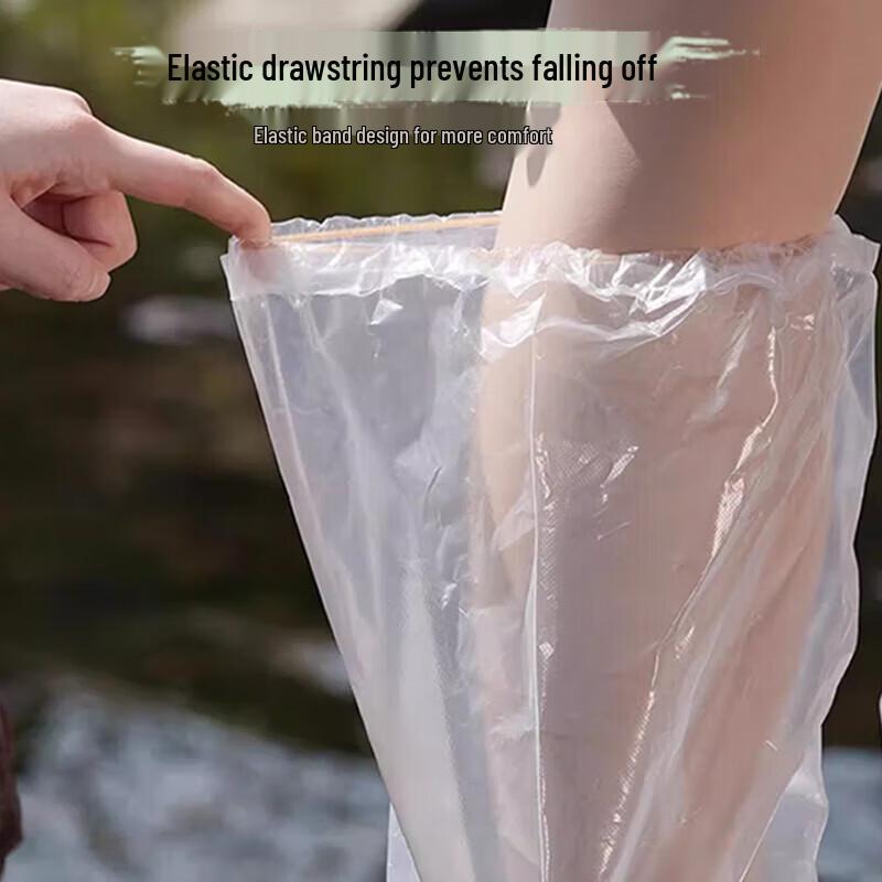 YOUAO Thickened White High-Top Disposable Rain Shoe Covers
