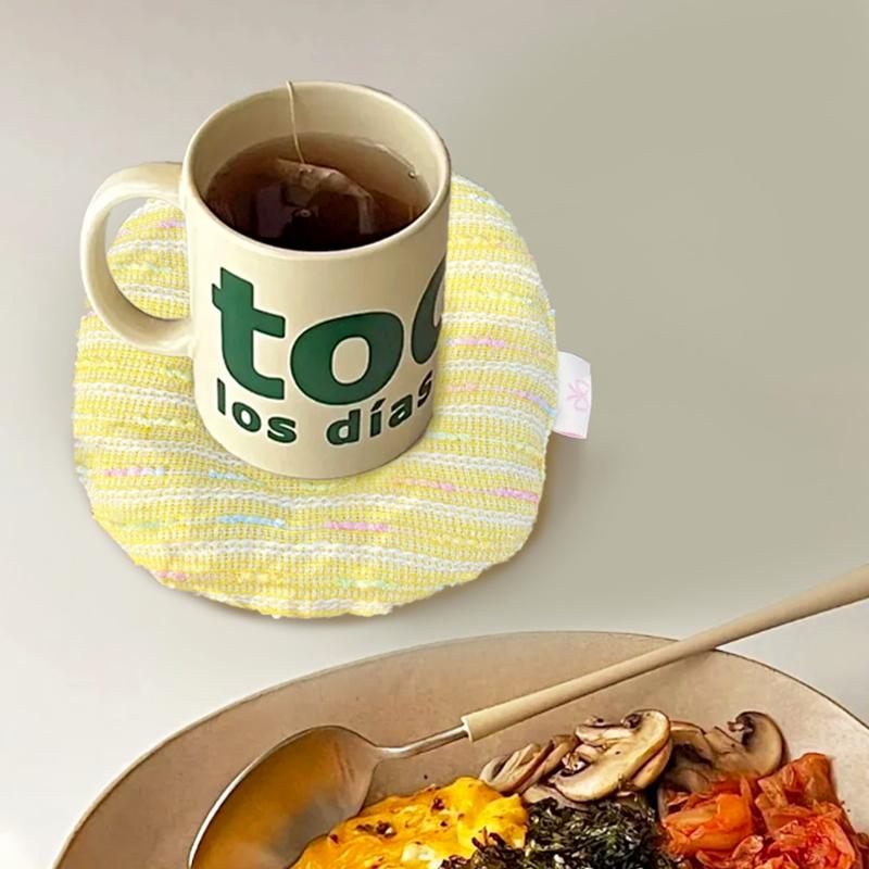 1Pc Fabric Photo Props Bowl Mat Korean Style Insulation Mat Fresh Color System Coaster Colour Circular