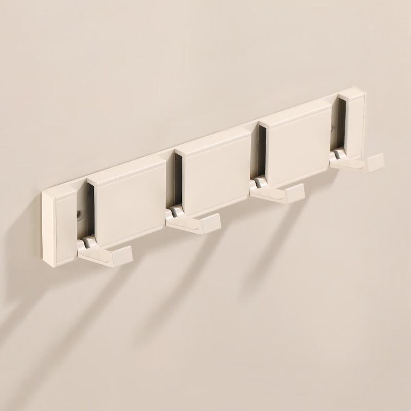 Folding Wall-Mounted Aluminum Coat Hook with 4 Hooks