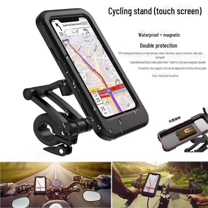 Waterproof Motorcycle Phone Holder & Navigation Bag for Outdoor Riding