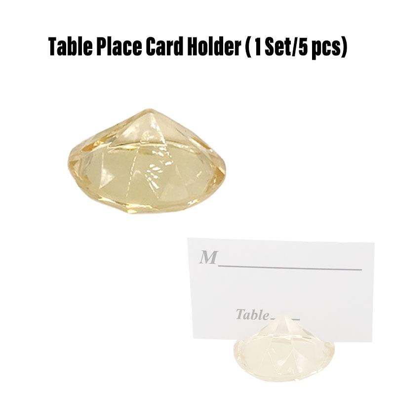 Diamond 5pcs Acrylic Table Place Card Holder Crystal Wedding Desktop Decoration
