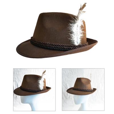Vintage Fedora Hut Damen Herren Filz Damen Oktoberfest Hut Party Feder Dekorationen Western Stil Zylinder Hut Herren Cosplay Hut