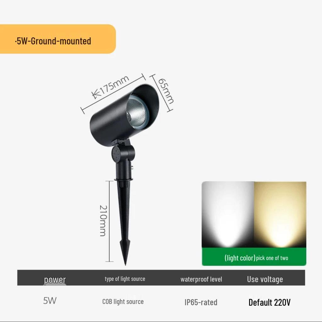 Outdoor LED Garden Spotlight Waterproof for Landscaping, Trees, and Lawns