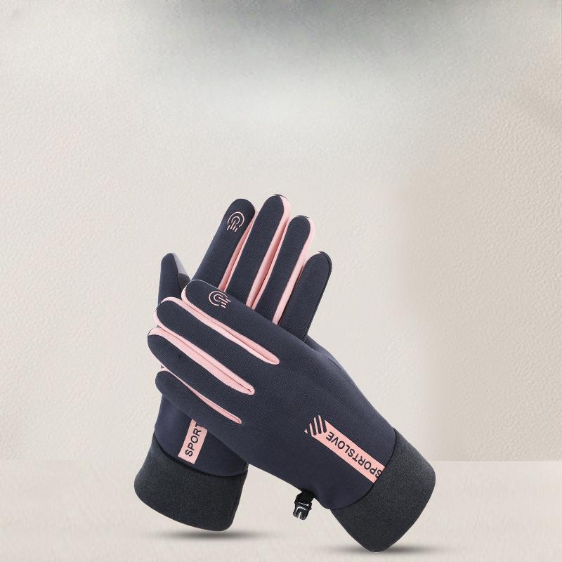 Cycling Gloves Windproof  Waterproof Fleece  Warm  Touch Screen  Autumn and Winter Outdoor Sports  Driving  Electric Bikes  Cycling
