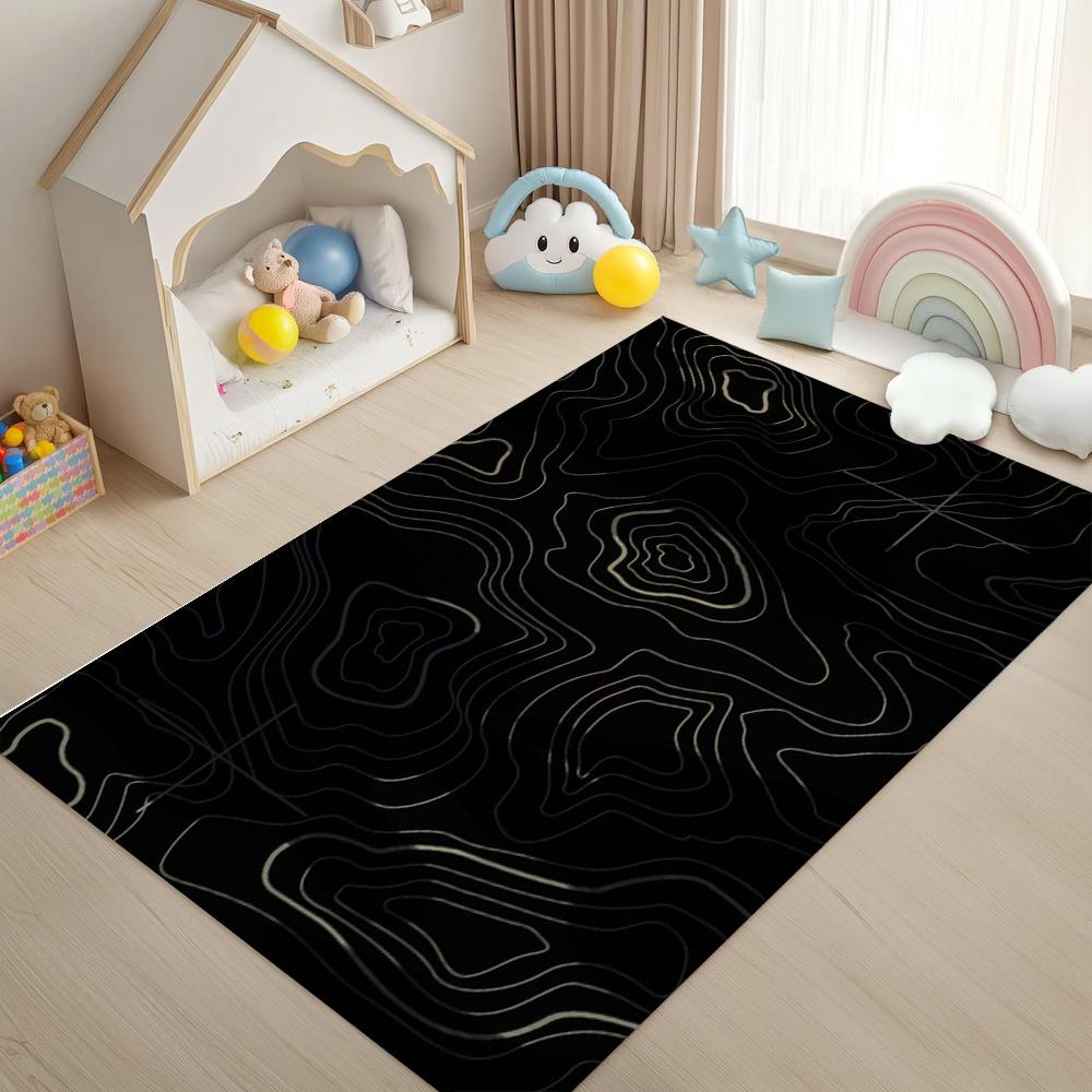 

Irregular Wave Line Home Decor Carpet Modern Minimalist Style Soft Non-slip Area Rug Living Room Bedroom Office Decor Floor Mat 40X60cm
