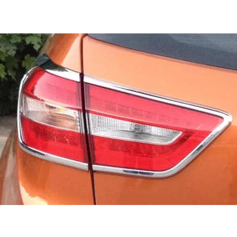 Car Body ABS Chrome Cover Trim For Hyundai Creta IX25 2014 2015 2016 2017 2018  Back Rear Light Lamp Frame Eyebrow 4PCs