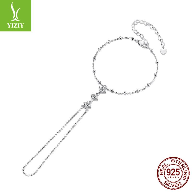 

Cross-Border 925 Sterling Silver Bracelet Ring Integrated Chain, Fashionable And Elegant High-End Bracelet Women 925 silver