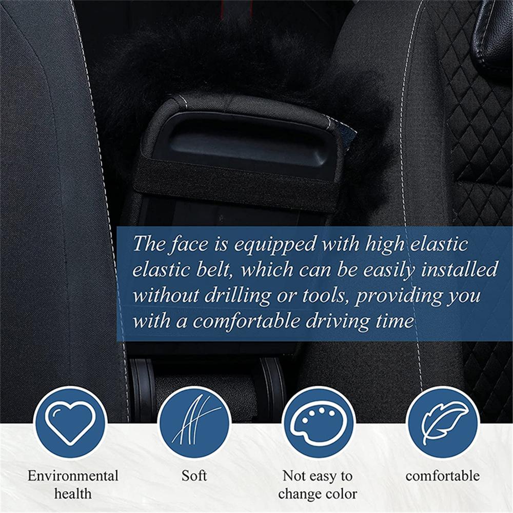 Auto Center Console Cover Black Armrest Seat Box Pad Cushion Protector Universal