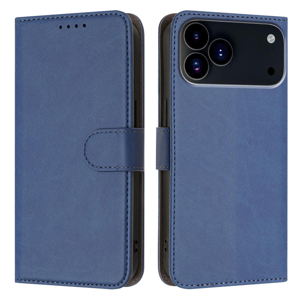 For iPhone 17 Pro Leather Case Solid Color Phone Cover with Wallet