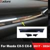For Mazda CX5 CX-5 KF CX-8 2017-  2024 Carbon Fiber Car Center Console Dashboard Panel Cover Trim Interior Accessories