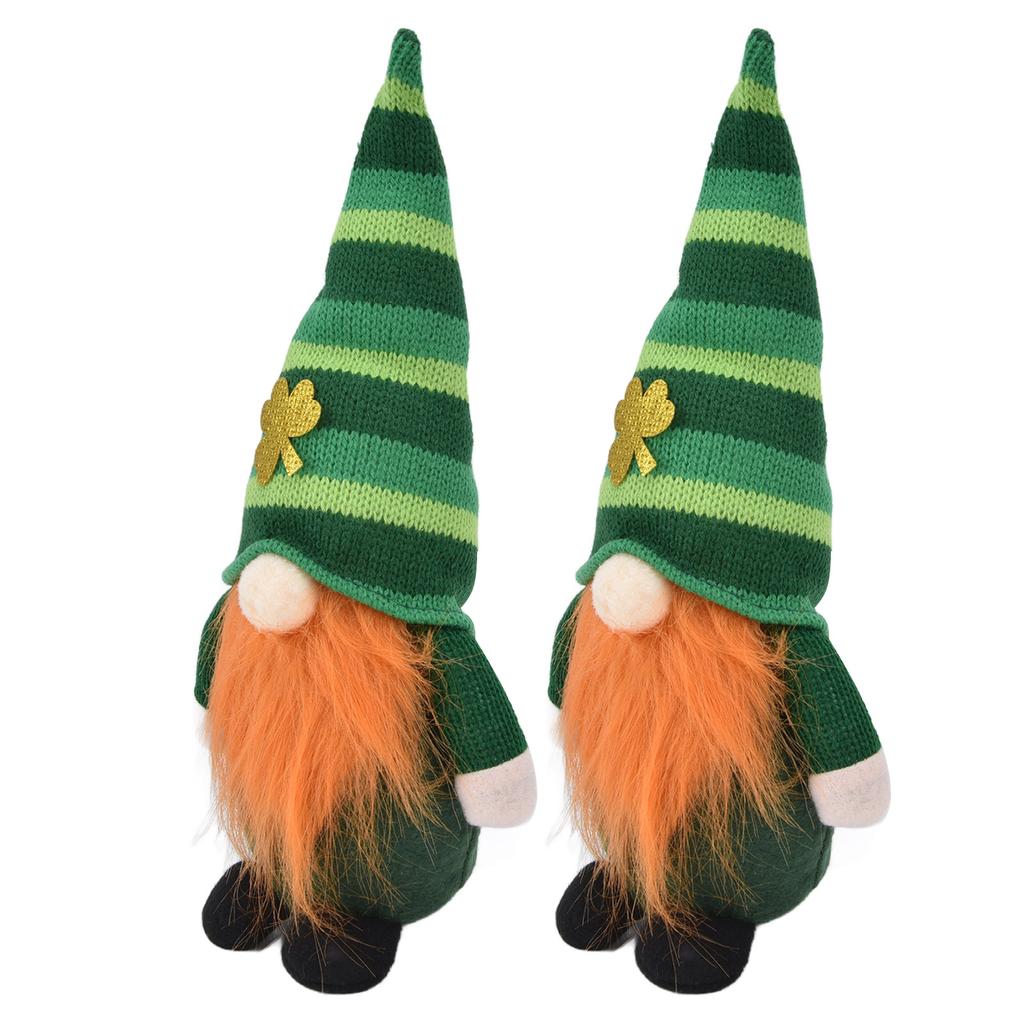 2pcs Gnomes Plush Representing Good Luck Expressing ST Patricks Day Feeling Irish Green Gnome