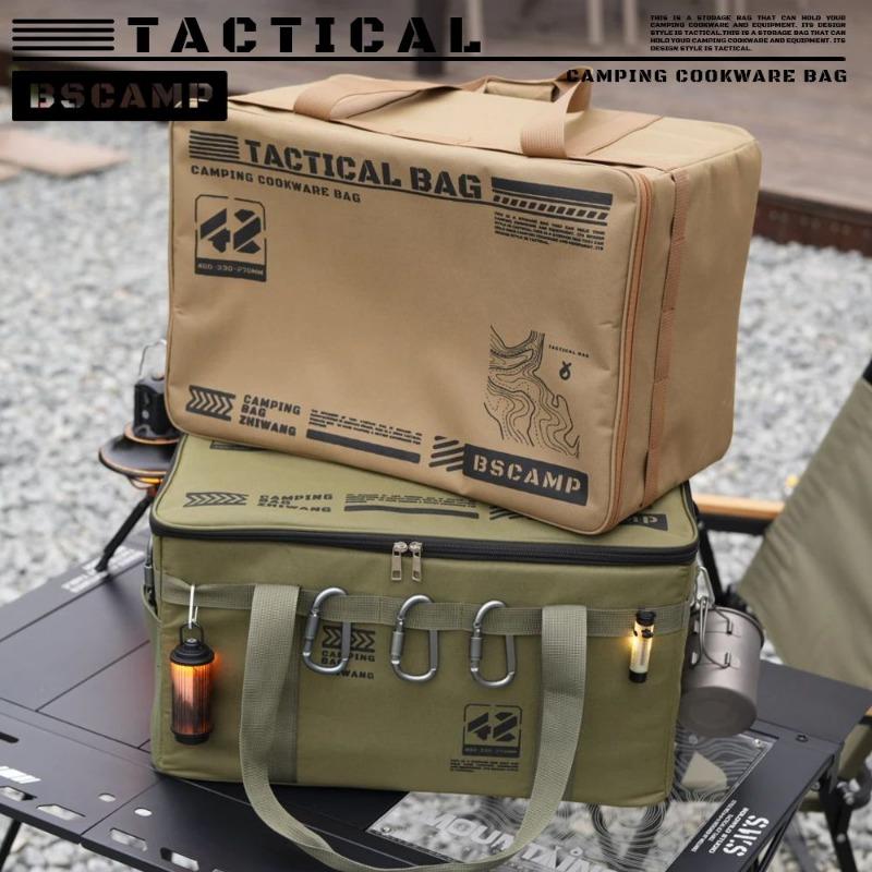 Bolsa de Almacenamiento Táctica para Camping Caja Plegable Aislada Impermeable Vajilla de Picnic Equipo de Campo Organizador de Equipo para Exteriores