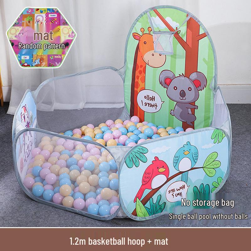 Kids' Indoor/Outdoor Ocean Ball Pit Tent with Basketball Hoop