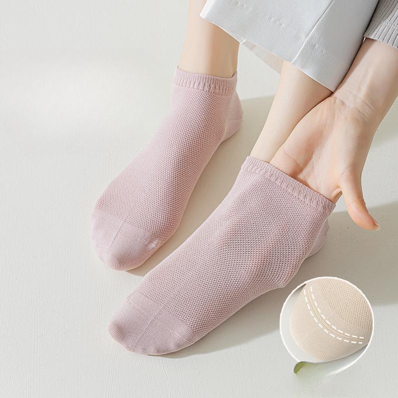 Boat Socks, Pure Cotton Anti-odor and Sweat-absorbing Summer Thin Women's Short Socks, Mesh Boneless All-cotton Socks