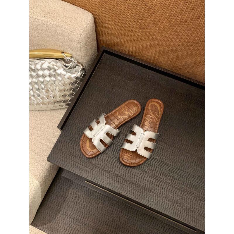 Sheepskin~ h slippers women's genuine leather retro casual beach vacation flat bottom seaside cool slippers outer wear summer