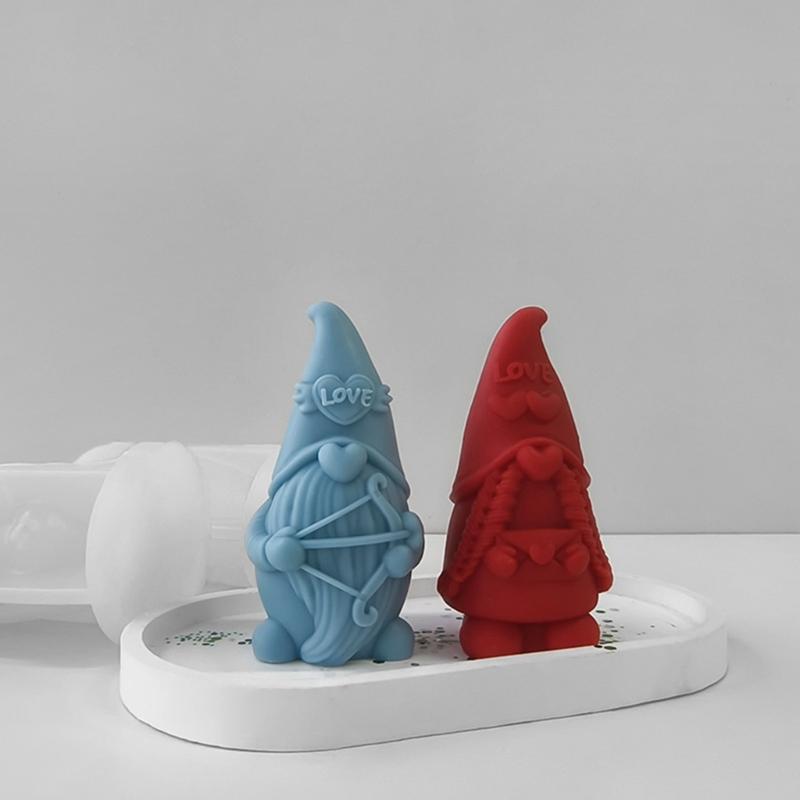 Love Heart Gnome Silicone Mold DIY Epoxy Resin Molds Table Ornament Mould Scented Candle Plasters Making Tool Easy Clean