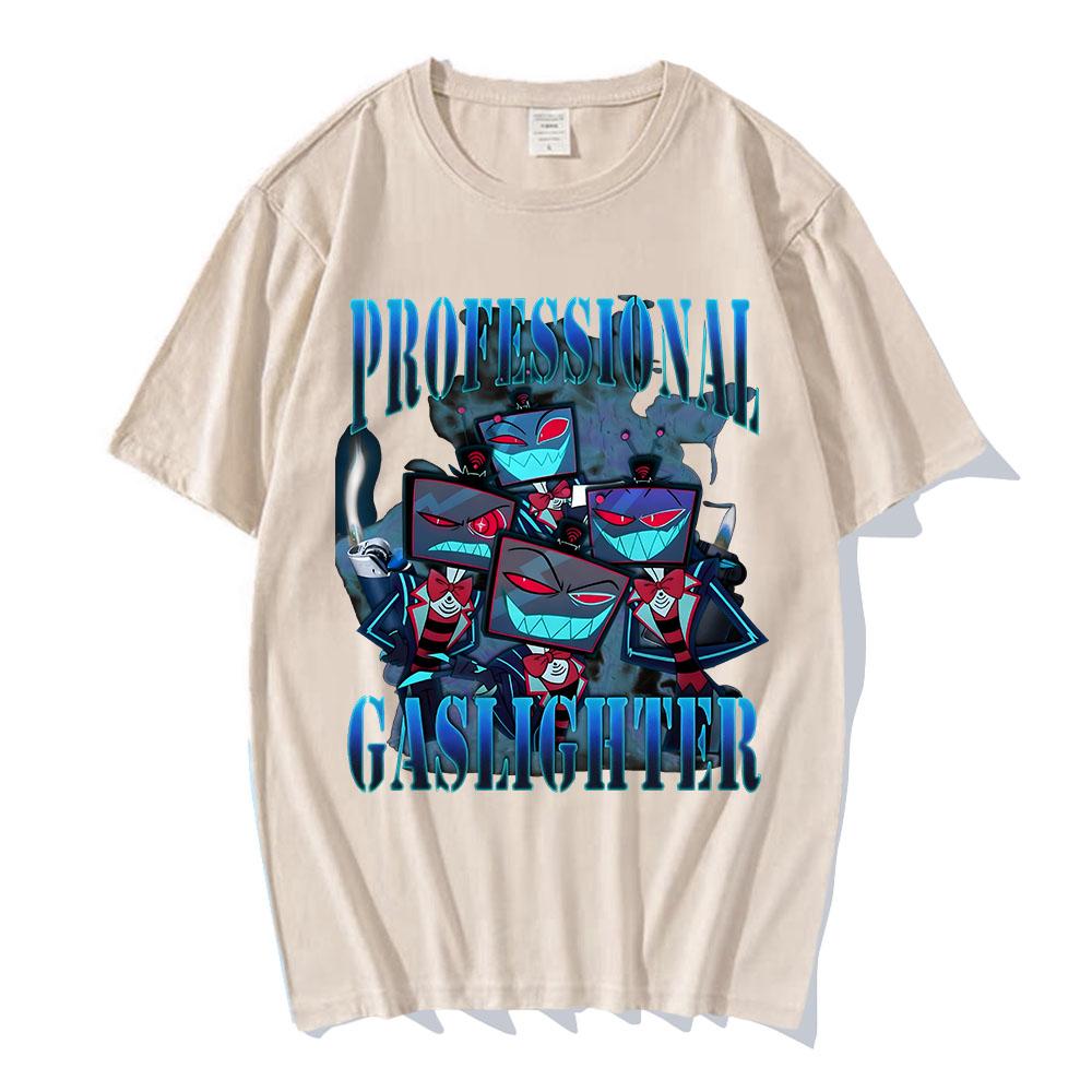 Helluva Boss Hazbinhotel VOX Print T-Shirt Hip Hop Unisex Streetwear Kurzarm Locker Baumwoll-T-Shirts Manga Cartoon T-Shirts